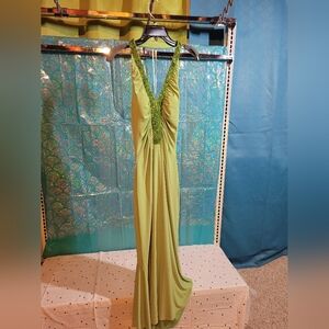 Long beaded green Mermaid style dress